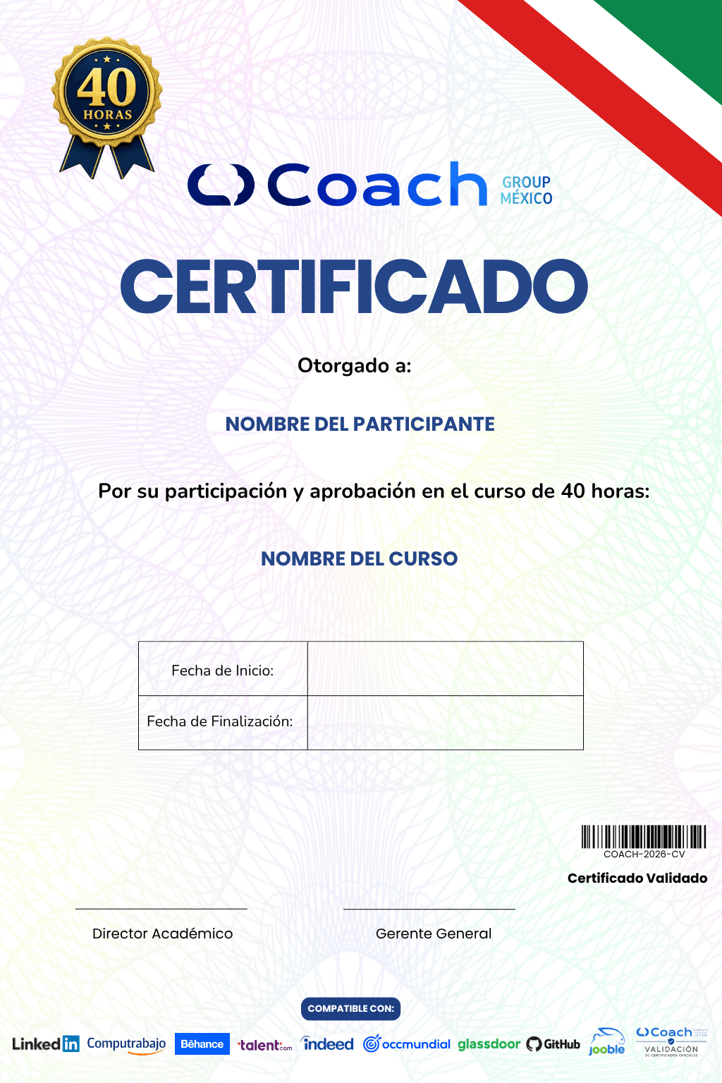 Certificado de 40 Horas